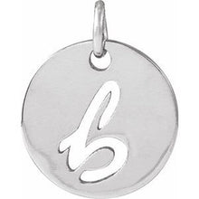 Sterling Silver Script Initial B Pendant 88227:209:P