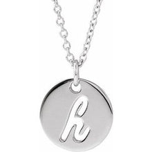 Sterling Silver Script Initial H 16-18