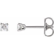 Sterling Silver 2.5 mm Imitation White Cubic Zirconia Stud Earrings 1874:60032:P