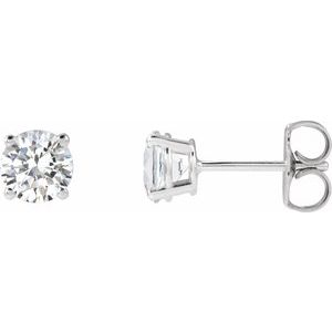 14K White 1 CTW Natural Diamond Stud Earrings 1874:70202:P