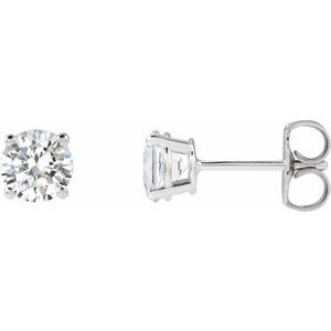 14K White 1 CTW Natural Diamond Stud Earrings