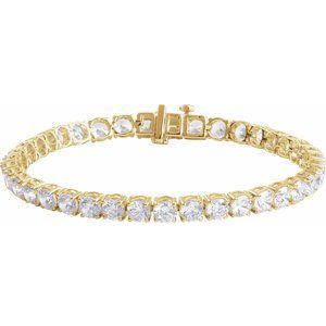 14K Yellow 12 CTW Lab-Grown Diamond Line 7" Bracelet BRC951:LG600:P