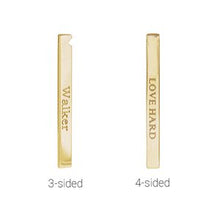 14K Yellow Engravable Four-Sided Bar Pendant 87619:124:P