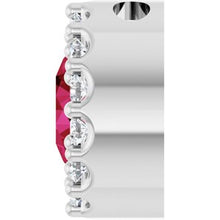 14K White Lab-Grown Ruby & 1/10 CT Natural Diamond Halo-Style Pendant 88590:314:P