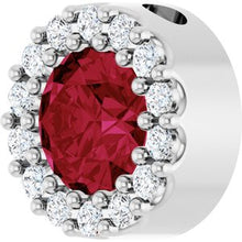 14K White Lab-Grown Ruby & 1/10 CT Natural Diamond Halo-Style Pendant 88590:314:P