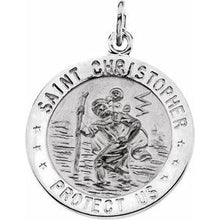 14K White 18 mm St. Christopher Medal R5024:144031:P