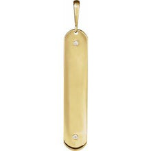 14K Yellow .0075 CTW Natural Diamond Engravable Bar Pendant 88540:105:P