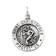 14K White 15 mm St. Christopher Medal R5024:144036:P