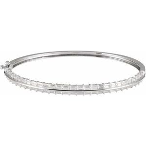 14K White 2 1/6 CTW Lab-Grown Diamond 7" Bangle Bracelet BRC959:LG601:P