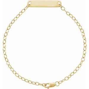 14K Yellow Engravable Bar 7" Bracelet BRC936:103:P