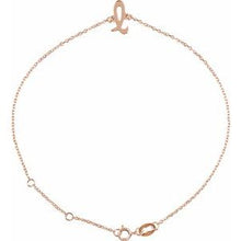 14K Rose Initial L 6 1/2-7 1/2