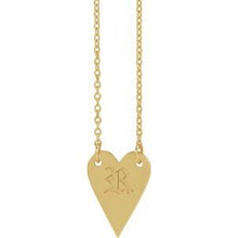 14K Yellow Engravable Heart 18