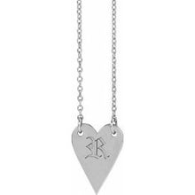 14K White Engravable Heart 18