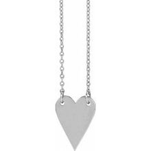 14K White Engravable Heart 18