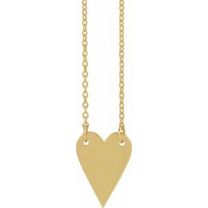 14K Yellow Engravable Heart 18" Necklace 88620:126:P