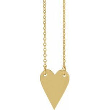 14K Yellow Engravable Heart 18