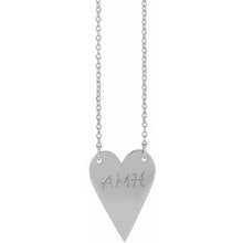 Sterling Silver Engravable Heart 18