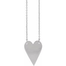 14K White Engravable Heart 18