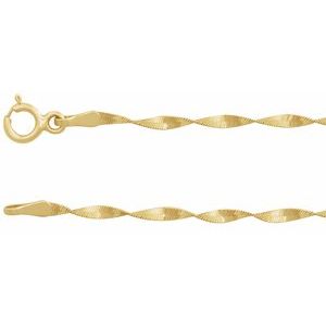 14K Yellow 1.6 mm Twisted Herringbone 18" Chain CH1246:102:P