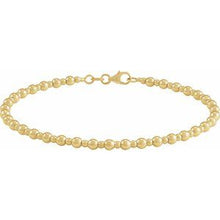 14K Yellow Beaded 7