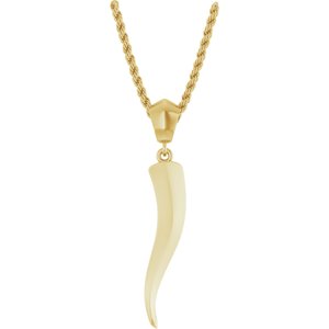 14K Yellow Italian Horn 20" Necklace 88690:107:P
