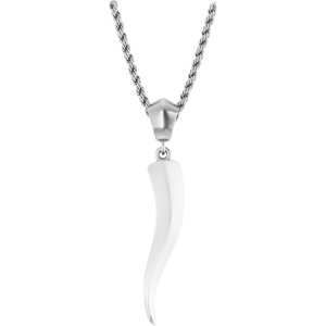 Sterling Silver Italian Horn 20" Necklace 88690:106:P