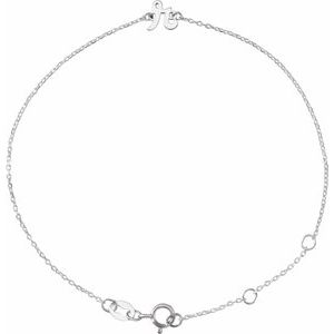 Sterling Silver Initial R 6 1/2-7 1/2" Bracelet BRC957:101:P