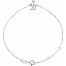 Sterling Silver Initial B 6 1/2-7 1/2