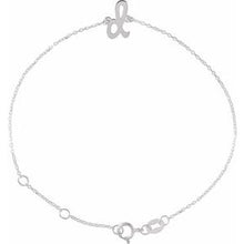 14K White Initial D 6 1/2-7 1/2