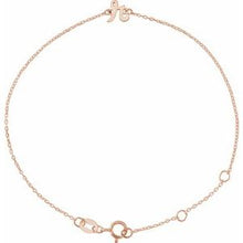 14K Rose Initial R 6 1/2-7 1/2