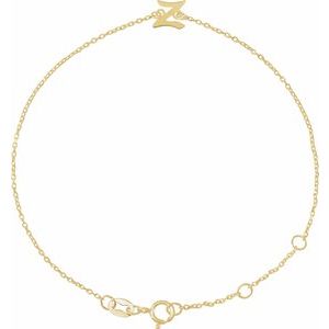 14K Yellow Initial Z 6 1/2-7 1/2" Bracelet BRC957:117:P
