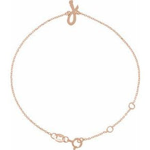 14K Rose Initial J 6 1/2-7 1/2