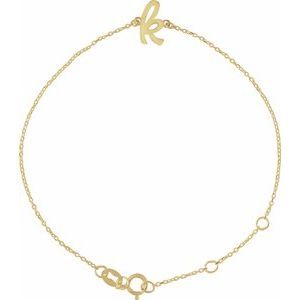 14K Yellow Initial K 6 1/2-7 1/2" Bracelet BRC957:221:P