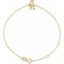 14K Yellow Initial H 6 1/2-7 1/2