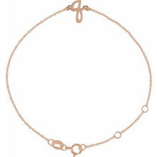 14K Rose Initial Q 6 1/2-7 1/2