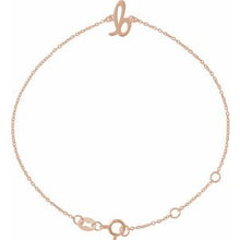 14K Rose Initial B 6 1/2-7 1/2