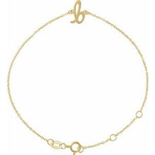 14K Yellow Initial B 6 1/2-7 1/2
