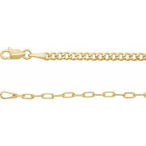 14K Yellow 2.7 mm Curb & Paperclip-Style 18" Chain CH1247:102:P