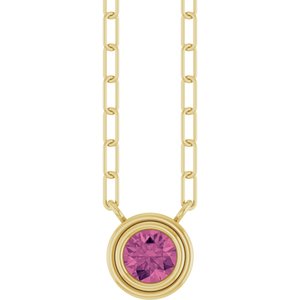 14K Yellow Natural Pink Tourmaline 18" Necklace 88688:280:P