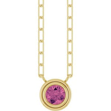 14K Yellow Natural Pink Tourmaline 18