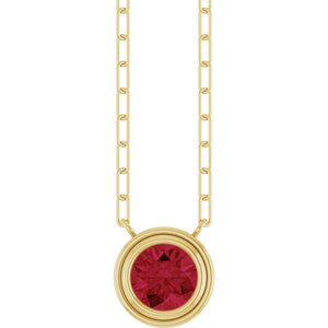 14K Yellow Lab-Grown Ruby 18" Necklace 88688:359:P