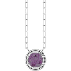 14K White Lab-Grown Alexandrite 18" Necklace 88688:305:P