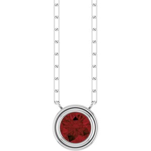14K White Natural Mozambique Garnet 18" Necklace 88688:329:P