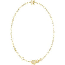 14K Yellow Sans Serif Initial K 6 1/2-7 1/2