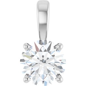 14K White 3/4 CT Lab-Grown Diamond Pendant 28392:LG612:P
