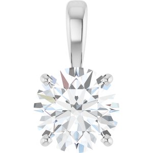 14K White 2 CT Lab-Grown Diamond Pendant 28392:LG618:P