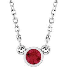 Rhodium-Plated Sterling Silver Lab-Grown Ruby Solitaire 16