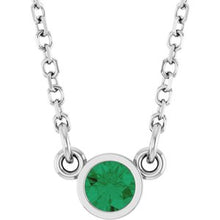 14K White Lab-Grown Emerald Solitaire 16