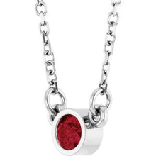 Rhodium-Plated Sterling Silver Lab-Grown Ruby Solitaire 16