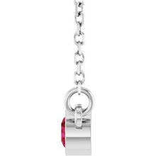 Rhodium-Plated Sterling Silver Lab-Grown Ruby Solitaire 16